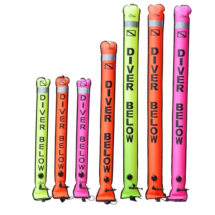 210D Nylon Automatic Seal Safety Signal Diving Mark Diving Buoy, Size:180 x 18cm(Fluorescent Yellow)