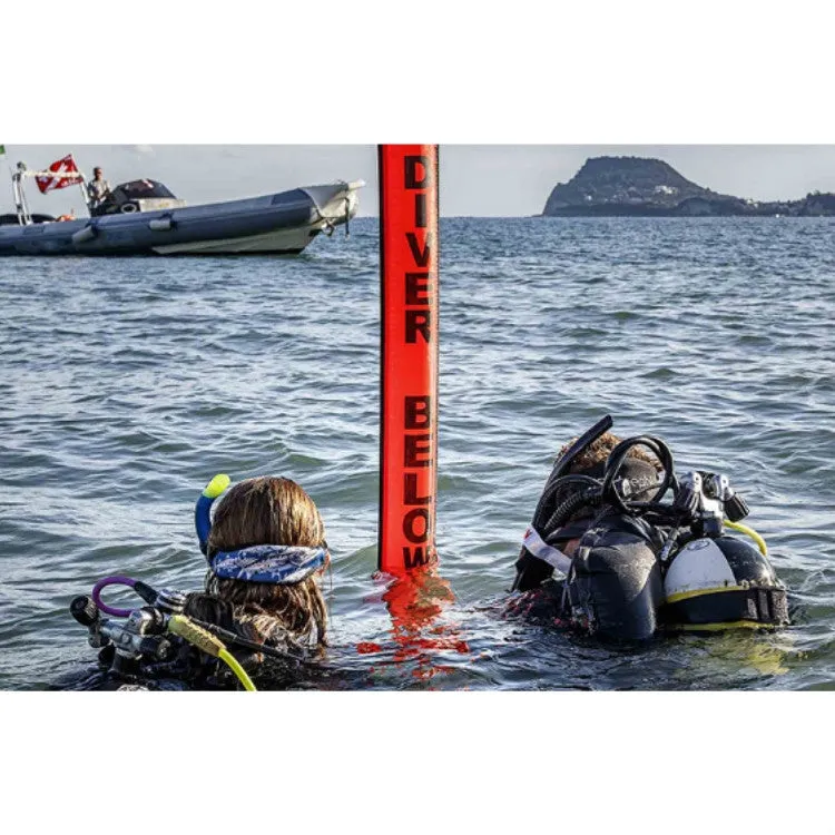 210D Nylon Automatic Seal Safety Signal Diving Mark Diving Buoy, Size:180 x 18cm(Fluorescent Yellow)