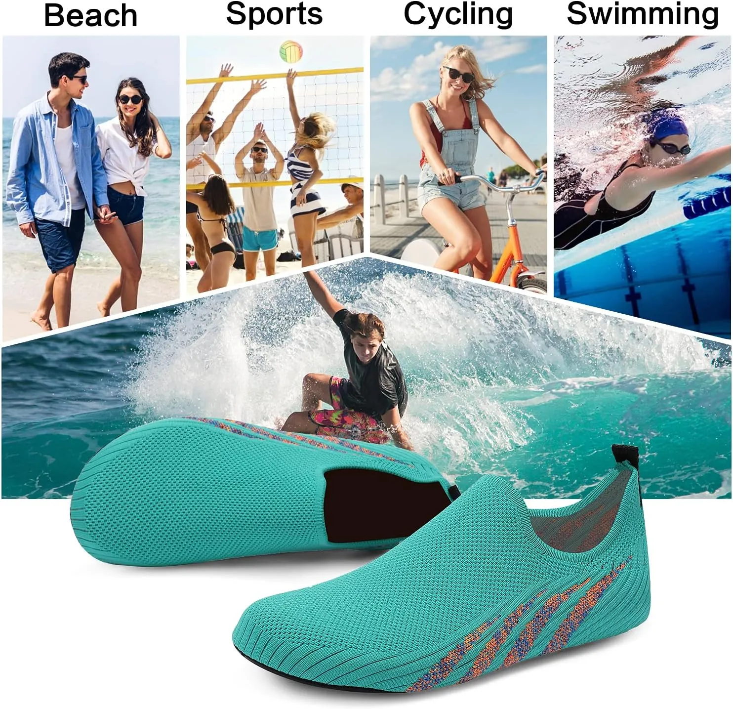ANLUKE Womens Mens Water Shoes Barefoot Quick-Dry Aqua Socks for Beach Swim Surf Water Sport