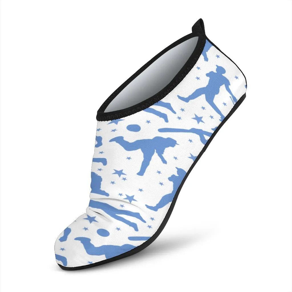 Blue Baseball Players Aqua Shoes