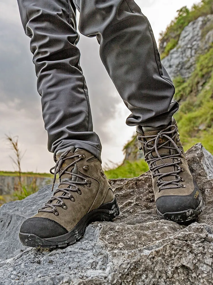 CAMEL Men Hiking Shoes Anti slip Genuine Leather Damping Tactical Warm