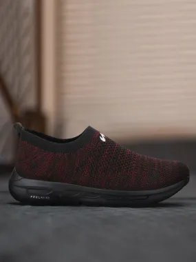 Campus Men Red Mesh Walking Shoes