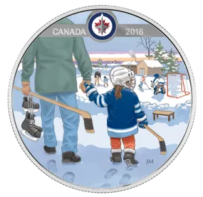 Canada Silver 2018 $10 Learning to Play Winnipeg Jets Matte PF .51oz, .9999