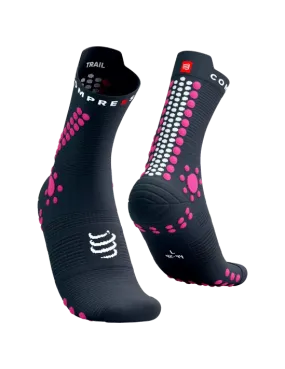 Compressport Unisex's Pro Racing Socks V4.0 Trail - Magnet/Magenta
