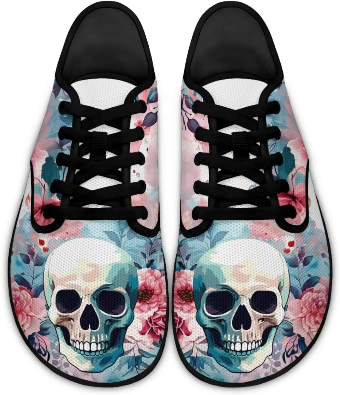 Customized Skull Walking Barefoot Shoes Slip On Business Flats Work Loafers Sneakers for Women Men