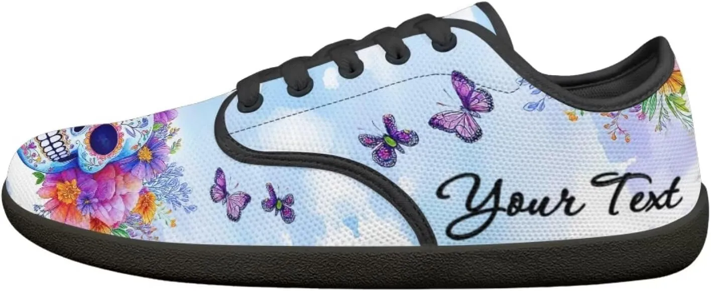 Customized Skull Walking Barefoot Shoes Slip On Business Flats Work Loafers Sneakers for Women Men