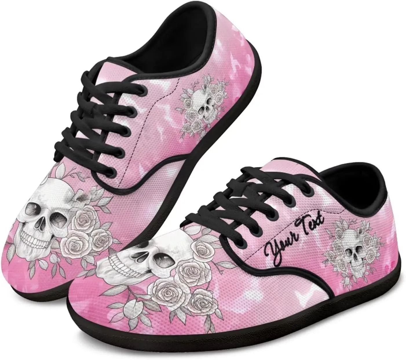 Customized Skull Walking Barefoot Shoes Slip On Business Flats Work Loafers Sneakers for Women Men
