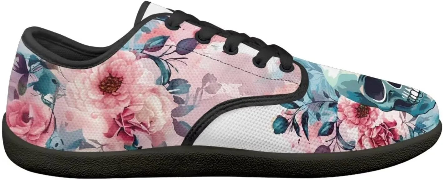 Customized Skull Walking Barefoot Shoes Slip On Business Flats Work Loafers Sneakers for Women Men