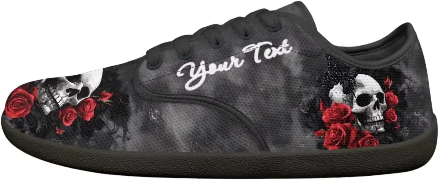 Customized Skull Walking Barefoot Shoes Slip On Business Flats Work Loafers Sneakers for Women Men