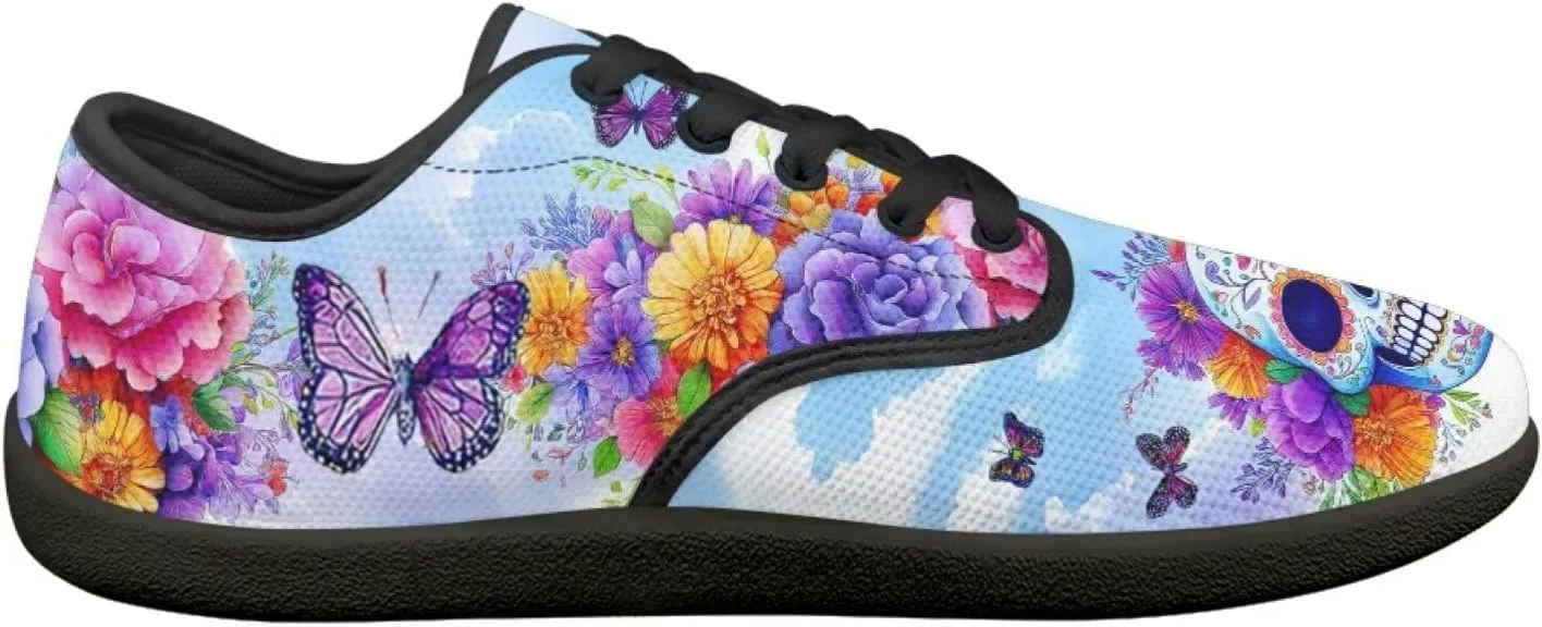 Customized Skull Walking Barefoot Shoes Slip On Business Flats Work Loafers Sneakers for Women Men