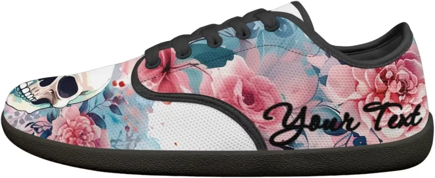 Customized Skull Walking Barefoot Shoes Slip On Business Flats Work Loafers Sneakers for Women Men