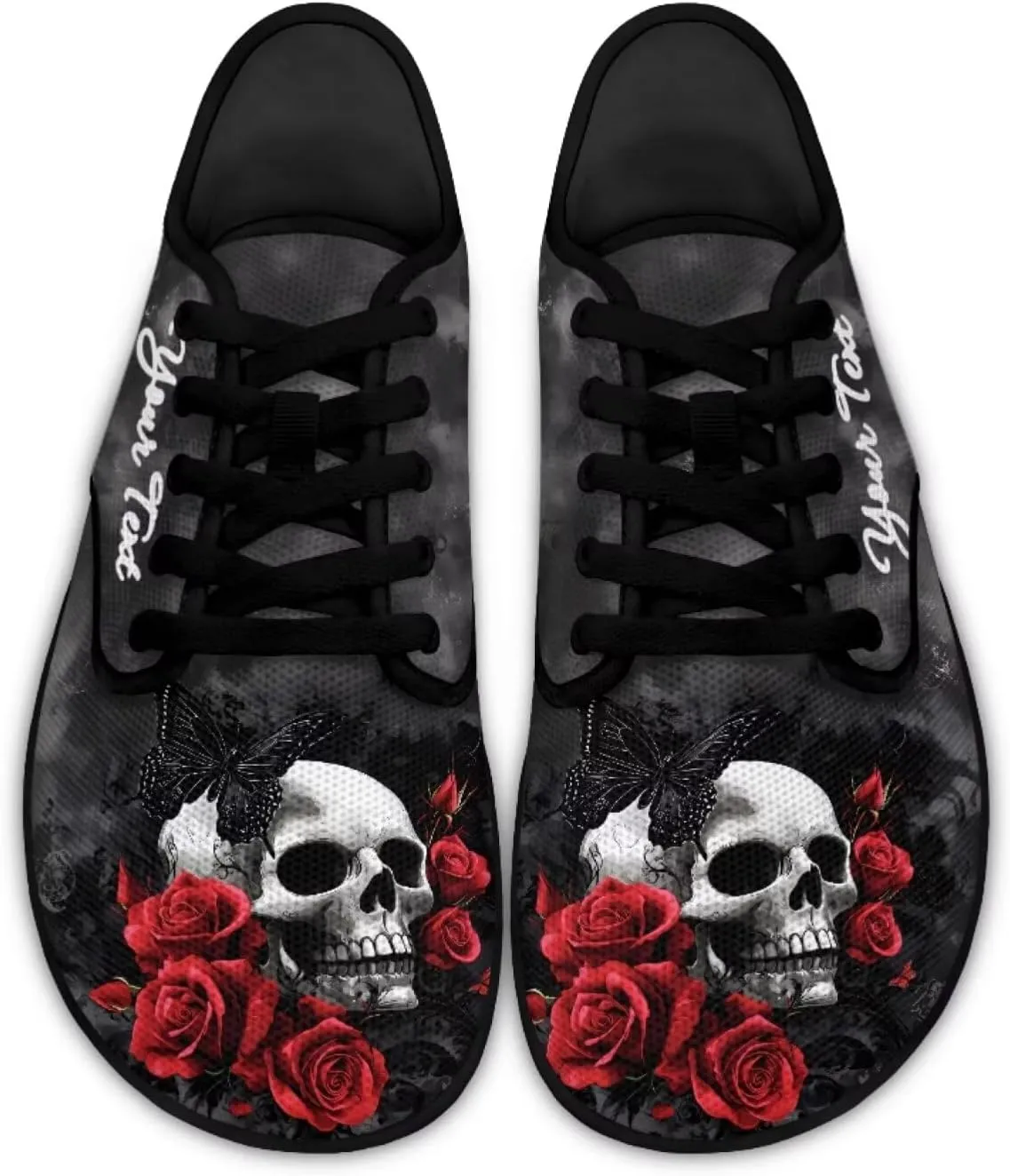 Customized Skull Walking Barefoot Shoes Slip On Business Flats Work Loafers Sneakers for Women Men