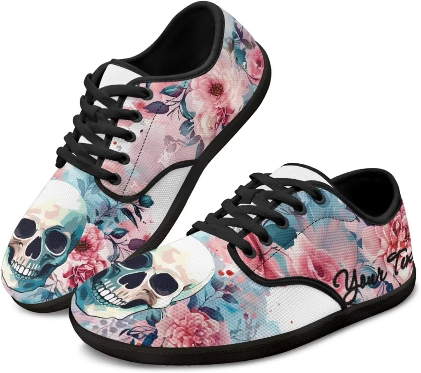 Customized Skull Walking Barefoot Shoes Slip On Business Flats Work Loafers Sneakers for Women Men