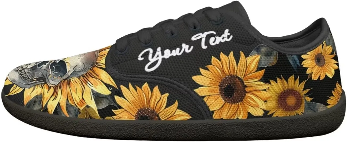 Customized Skull Walking Barefoot Shoes Slip On Business Flats Work Loafers Sneakers for Women Men