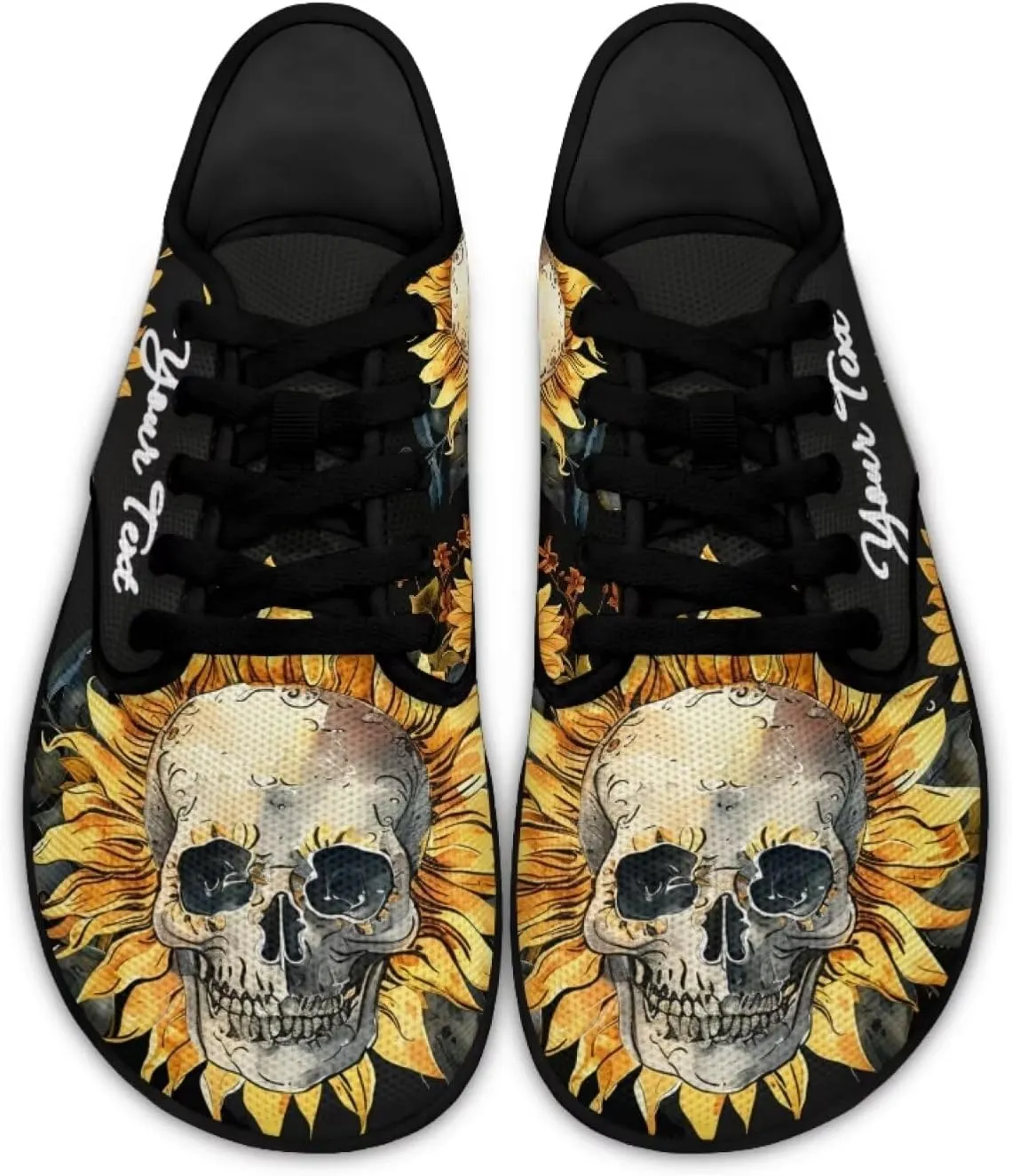 Customized Skull Walking Barefoot Shoes Slip On Business Flats Work Loafers Sneakers for Women Men