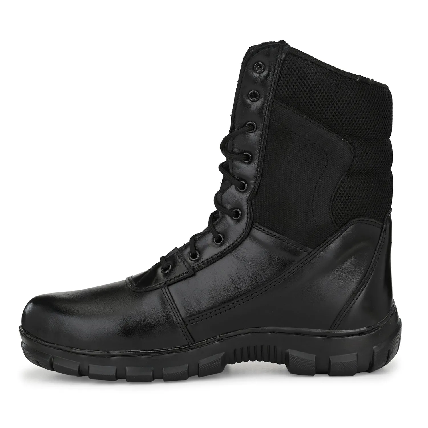 Eego Italy Genuine Leather Army Combat All Weather Hikking & Bikking Boots ARM-4-BLACK (Sale@649)