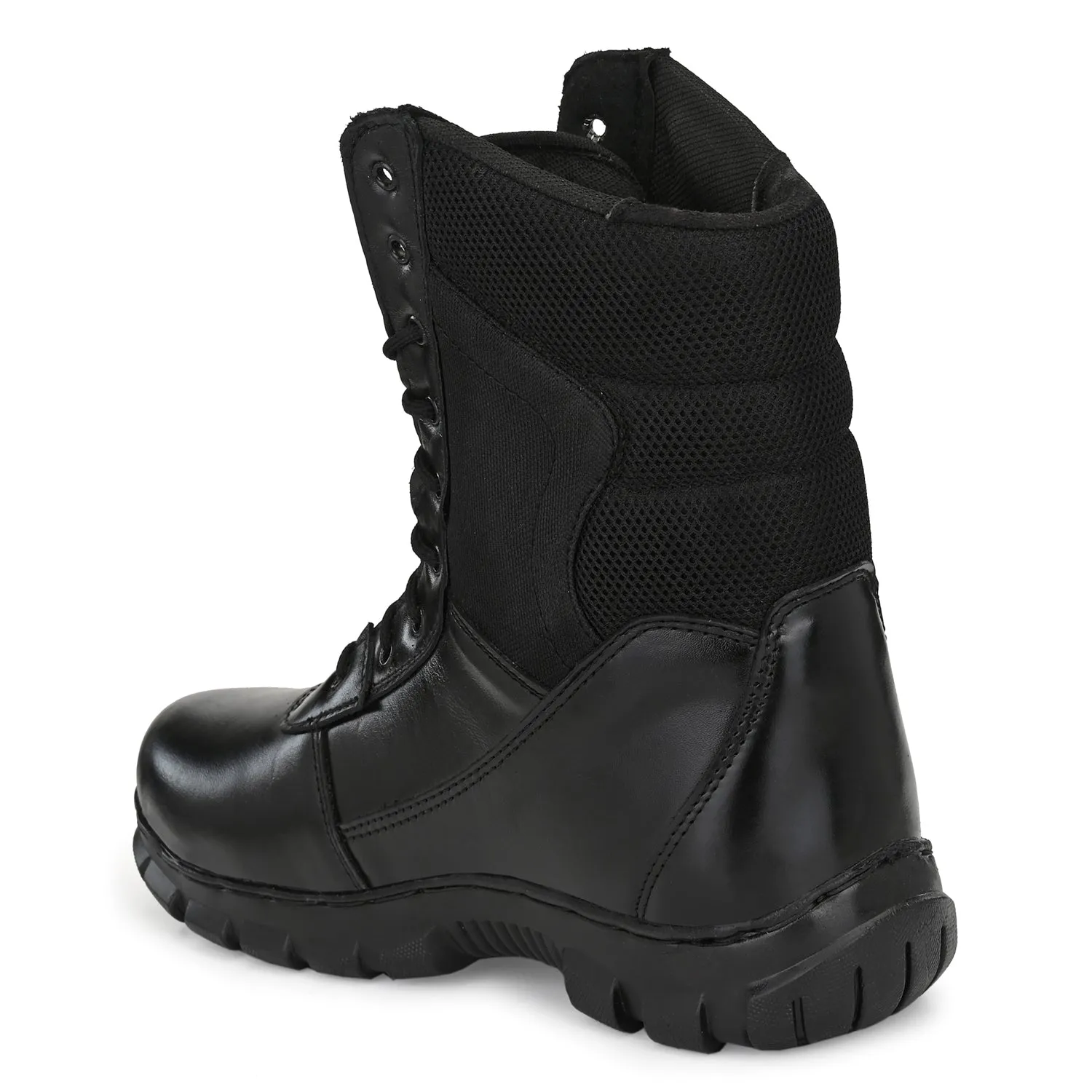 Eego Italy Genuine Leather Army Combat All Weather Hikking & Bikking Boots ARM-4-BLACK (Sale@649)
