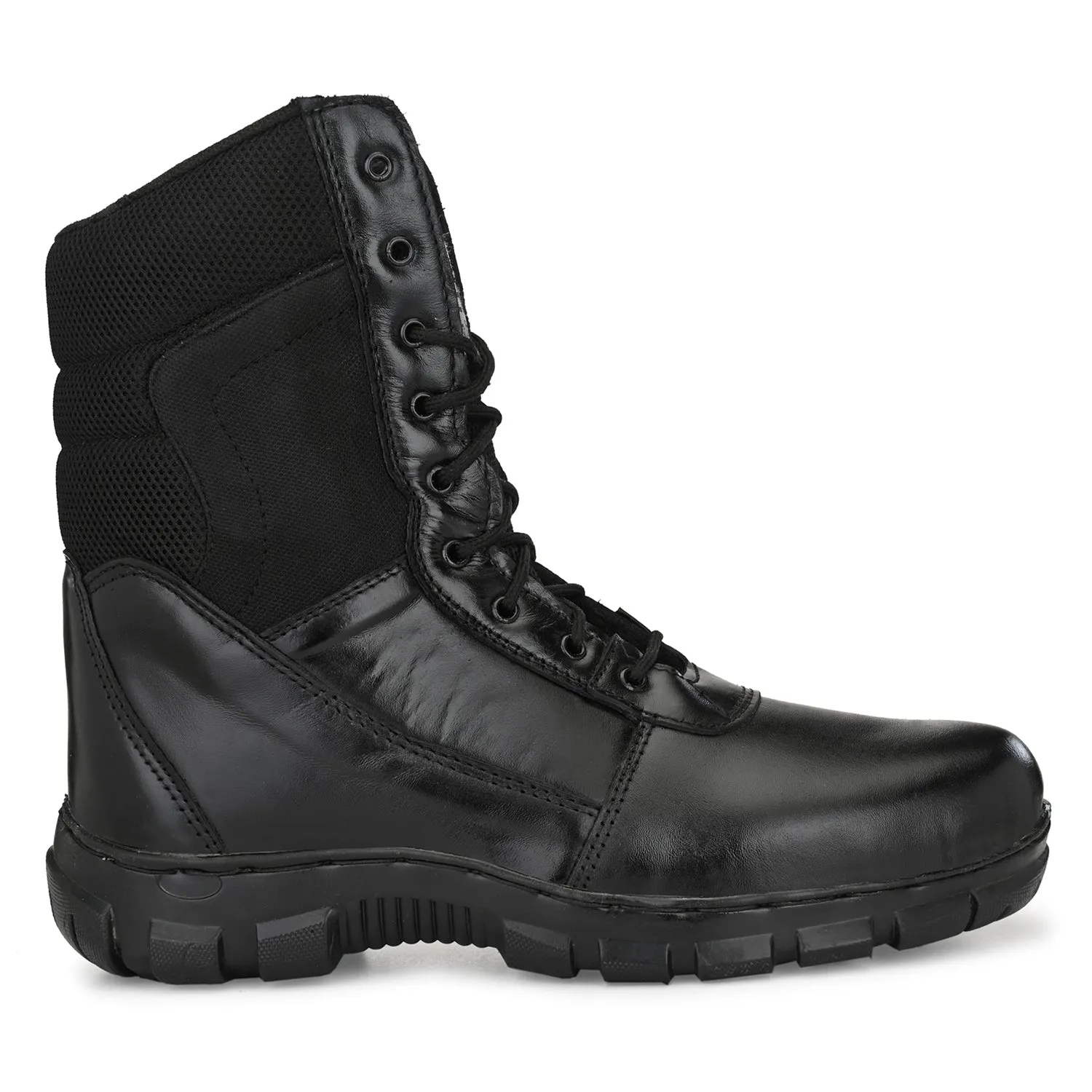 Eego Italy Genuine Leather Army Combat All Weather Hikking & Bikking Boots ARM-4-BLACK (Sale@649)