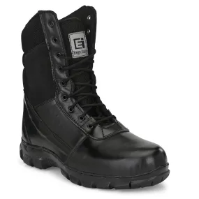 Eego Italy Genuine Leather Army Combat All Weather Hikking & Bikking Boots ARM-4-BLACK (Sale@649)