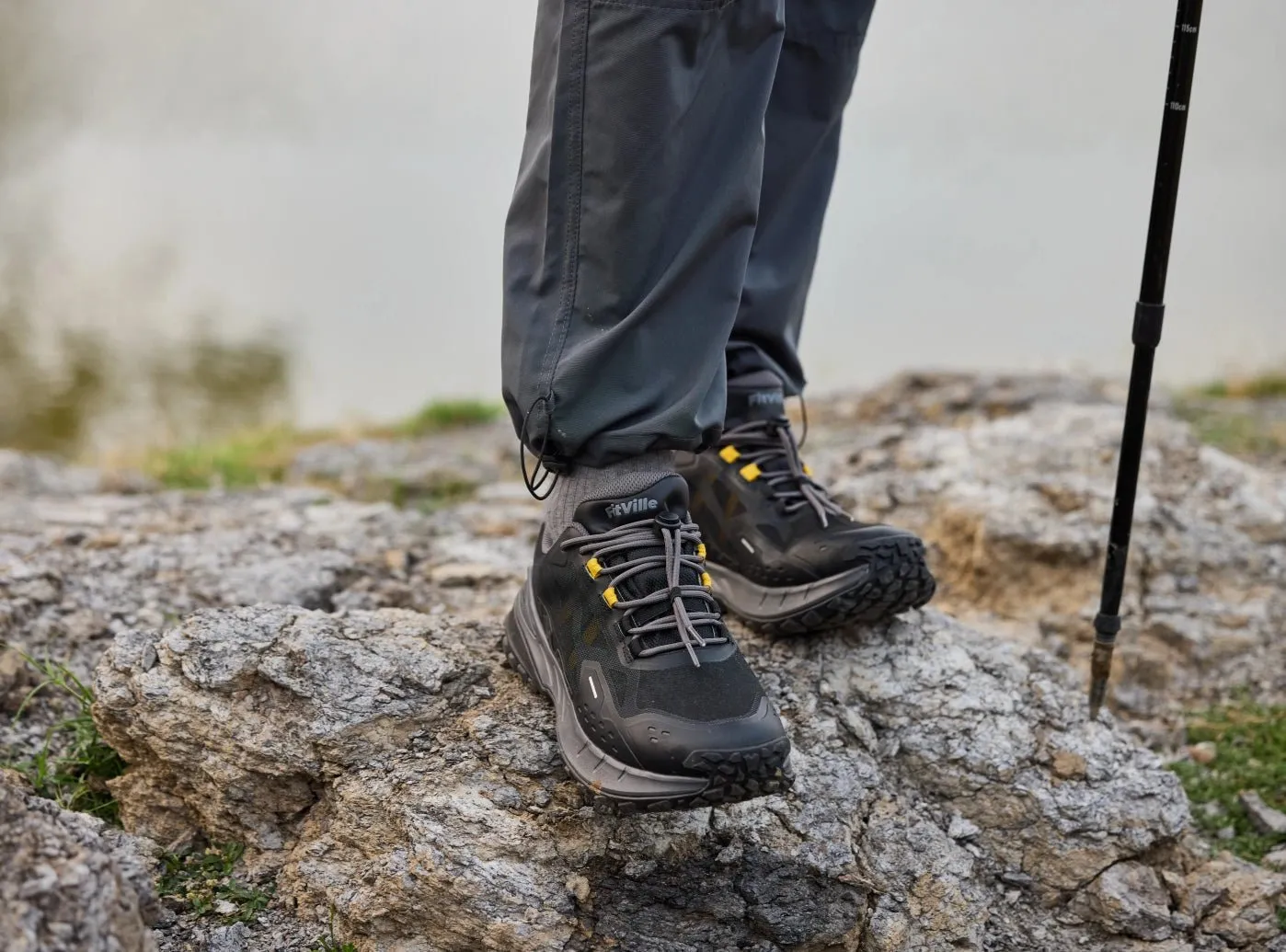FitVille Men's Low-Top CreekCross Hiking Shoes V1