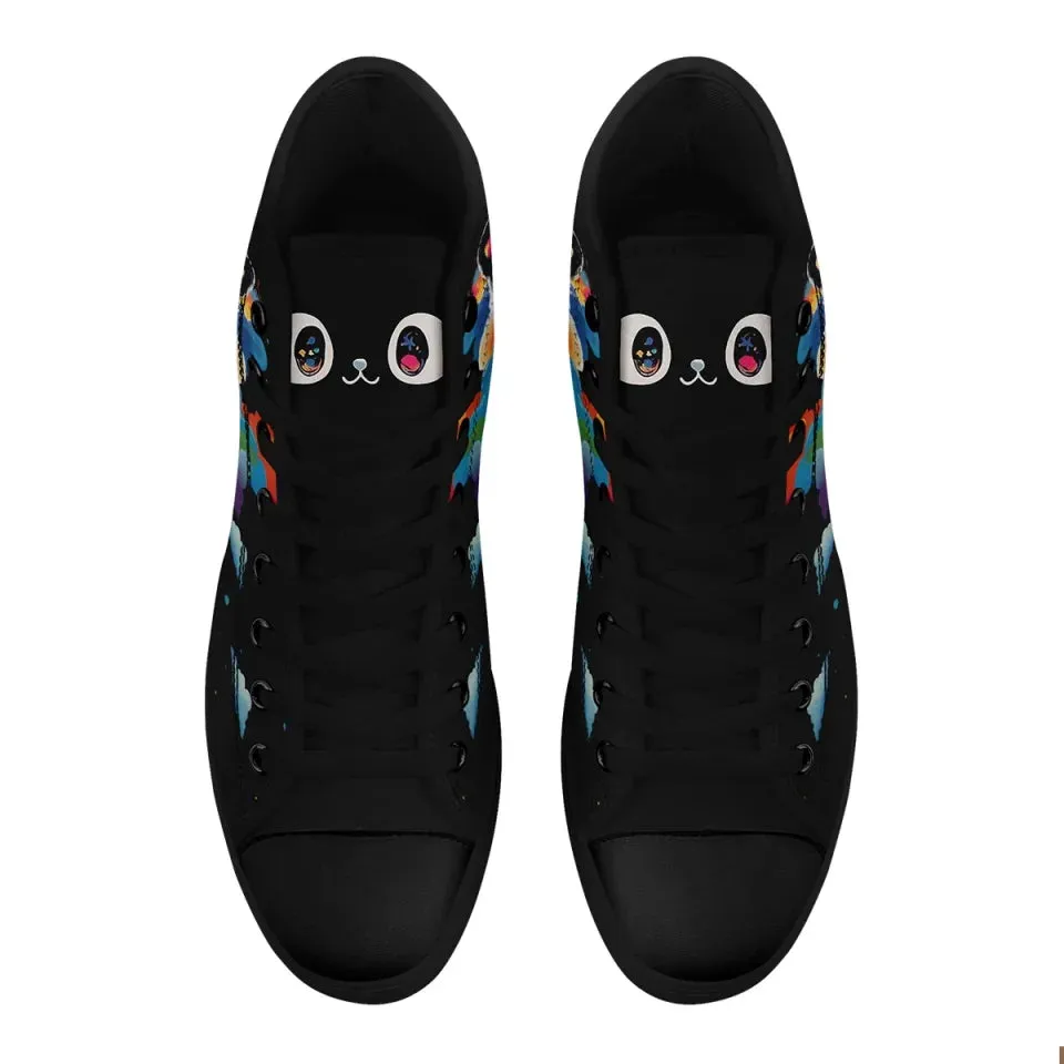 Gift Ideas,Personalized Pet Cat Sneakers, Custom Durable High Top Shoes, Comfortable Walking Shoes