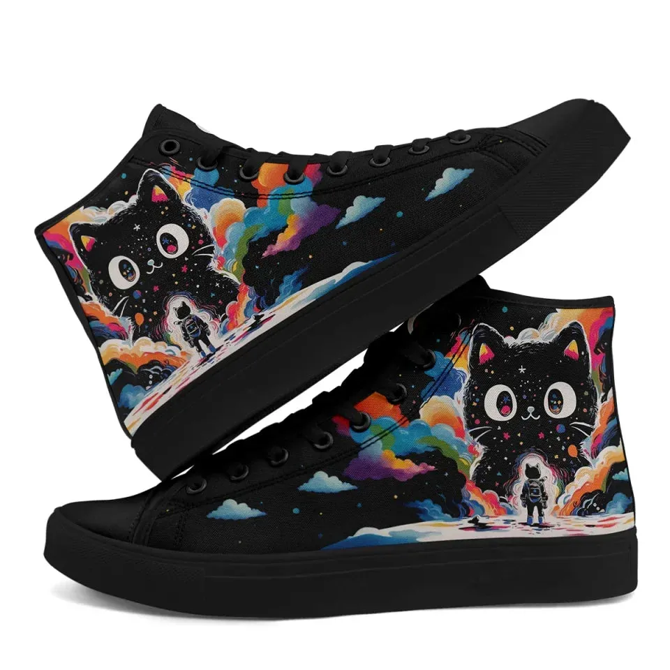 Gift Ideas,Personalized Pet Cat Sneakers, Custom Durable High Top Shoes, Comfortable Walking Shoes