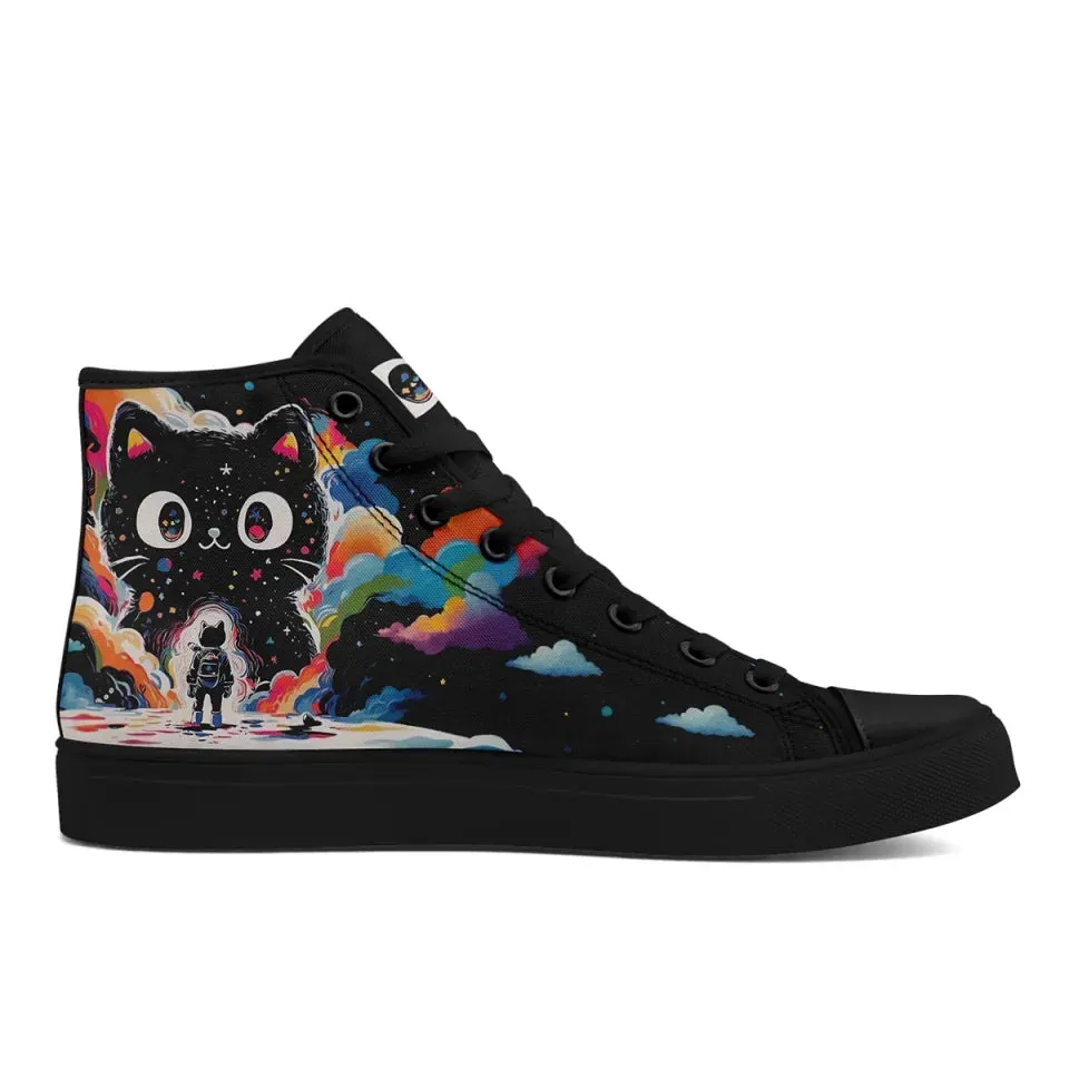 Gift Ideas,Personalized Pet Cat Sneakers, Custom Durable High Top Shoes, Comfortable Walking Shoes