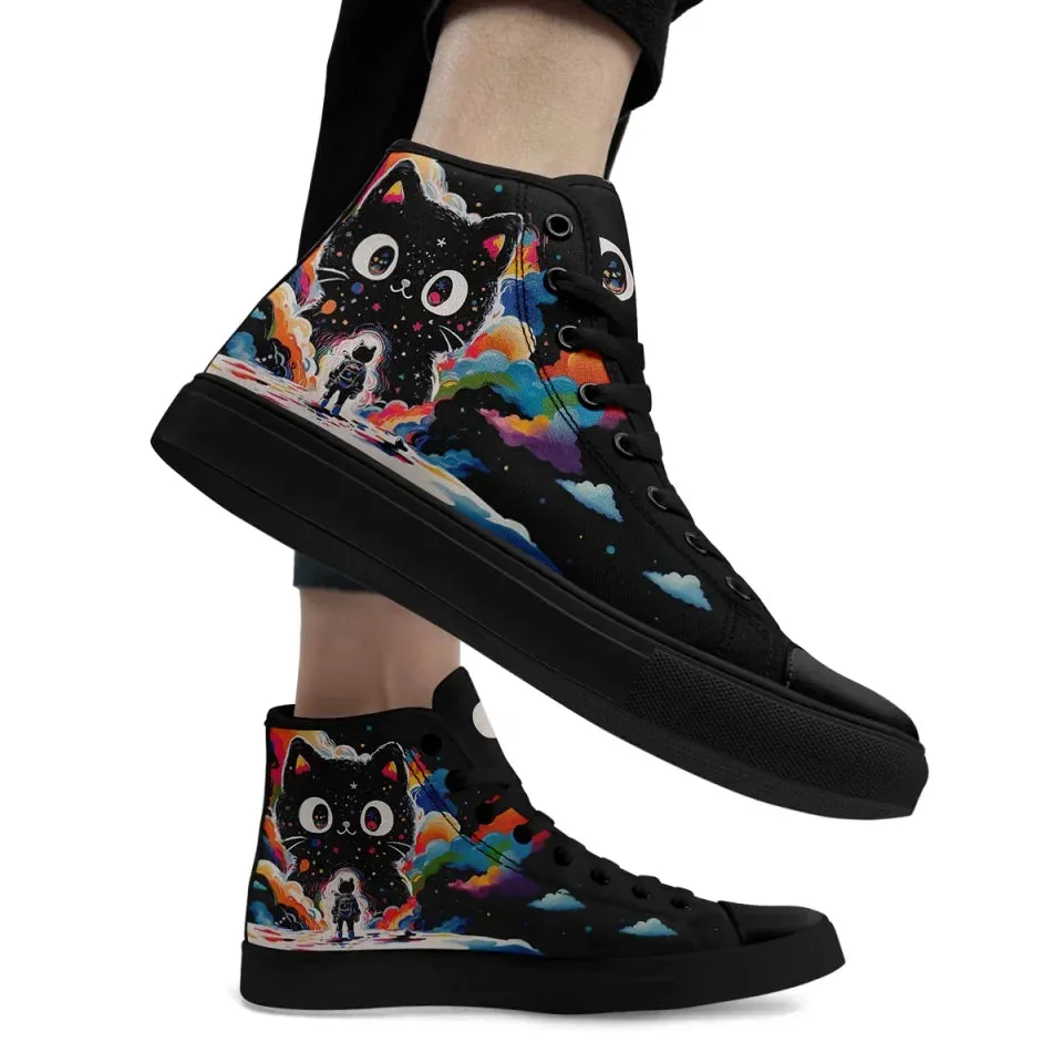 Gift Ideas,Personalized Pet Cat Sneakers, Custom Durable High Top Shoes, Comfortable Walking Shoes