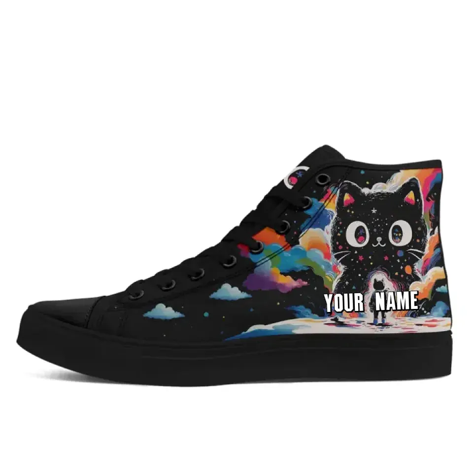 Gift Ideas,Personalized Pet Cat Sneakers, Custom Durable High Top Shoes, Comfortable Walking Shoes