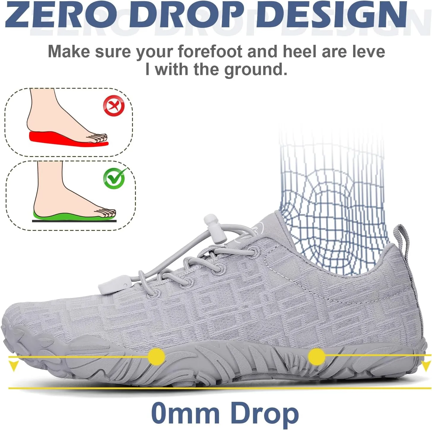 Hike Barefoot Shoes Women Men with Wide Toe Box Footwear Healthy Non-Slip Hike Beach Pool Aqua Swim Surf Hiking Running Athletic Water Shoe