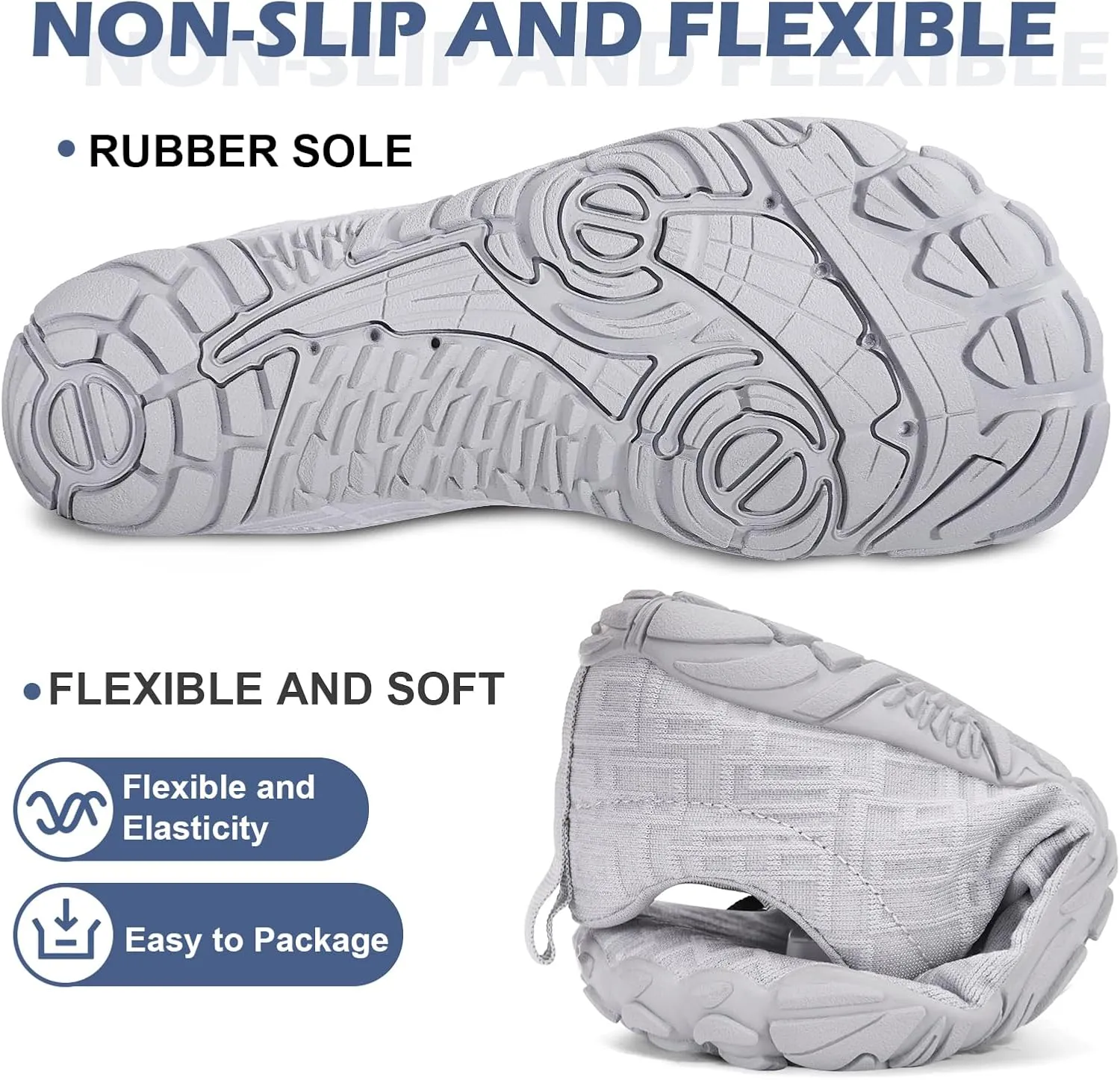 Hike Barefoot Shoes Women Men with Wide Toe Box Footwear Healthy Non-Slip Hike Beach Pool Aqua Swim Surf Hiking Running Athletic Water Shoe