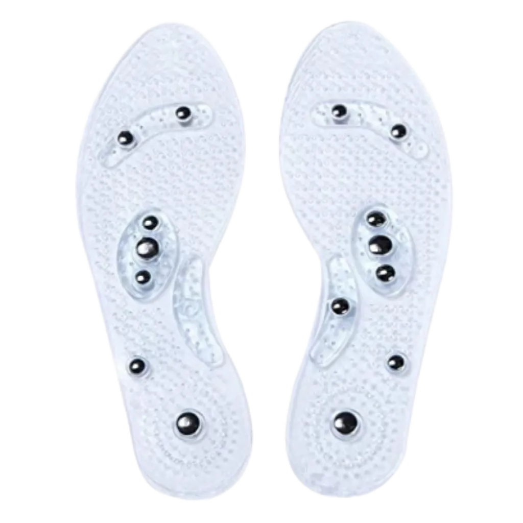 Magnetic acupressure foot insoles