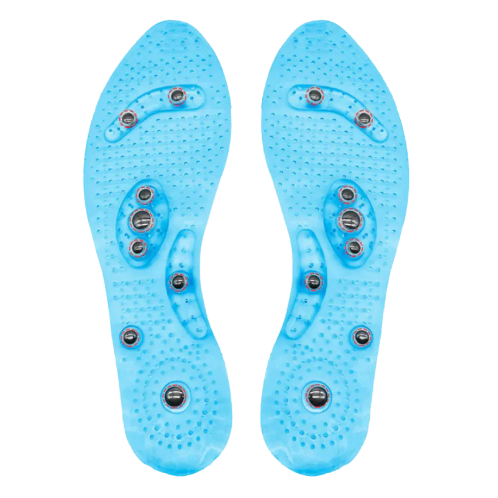 Magnetic acupressure foot insoles