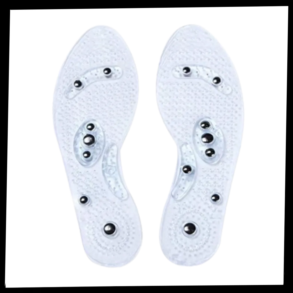 Magnetic acupressure foot insoles