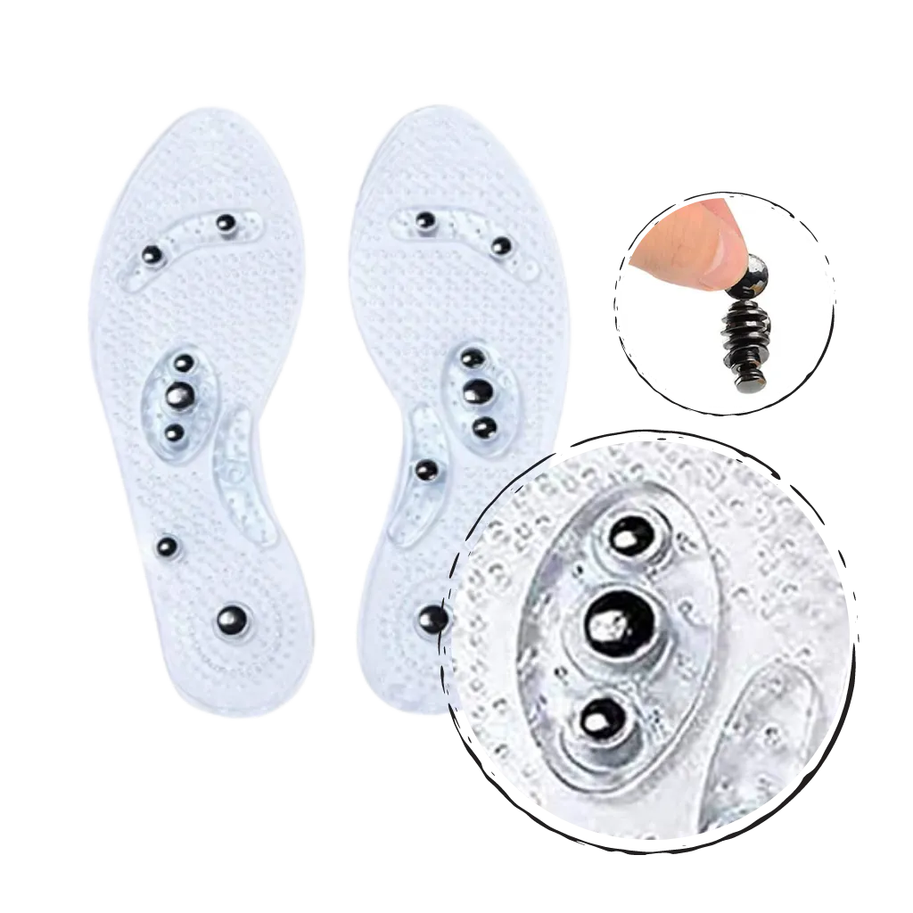 Magnetic acupressure foot insoles