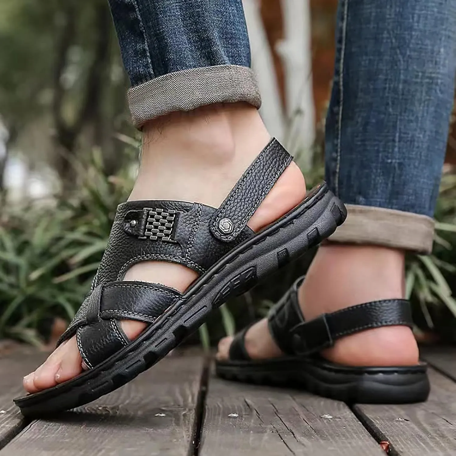 Mens Beach Sandals Sandal for Men Mens Sandals Open Toe Beach Breathable Lightweight Non Slip Sandal