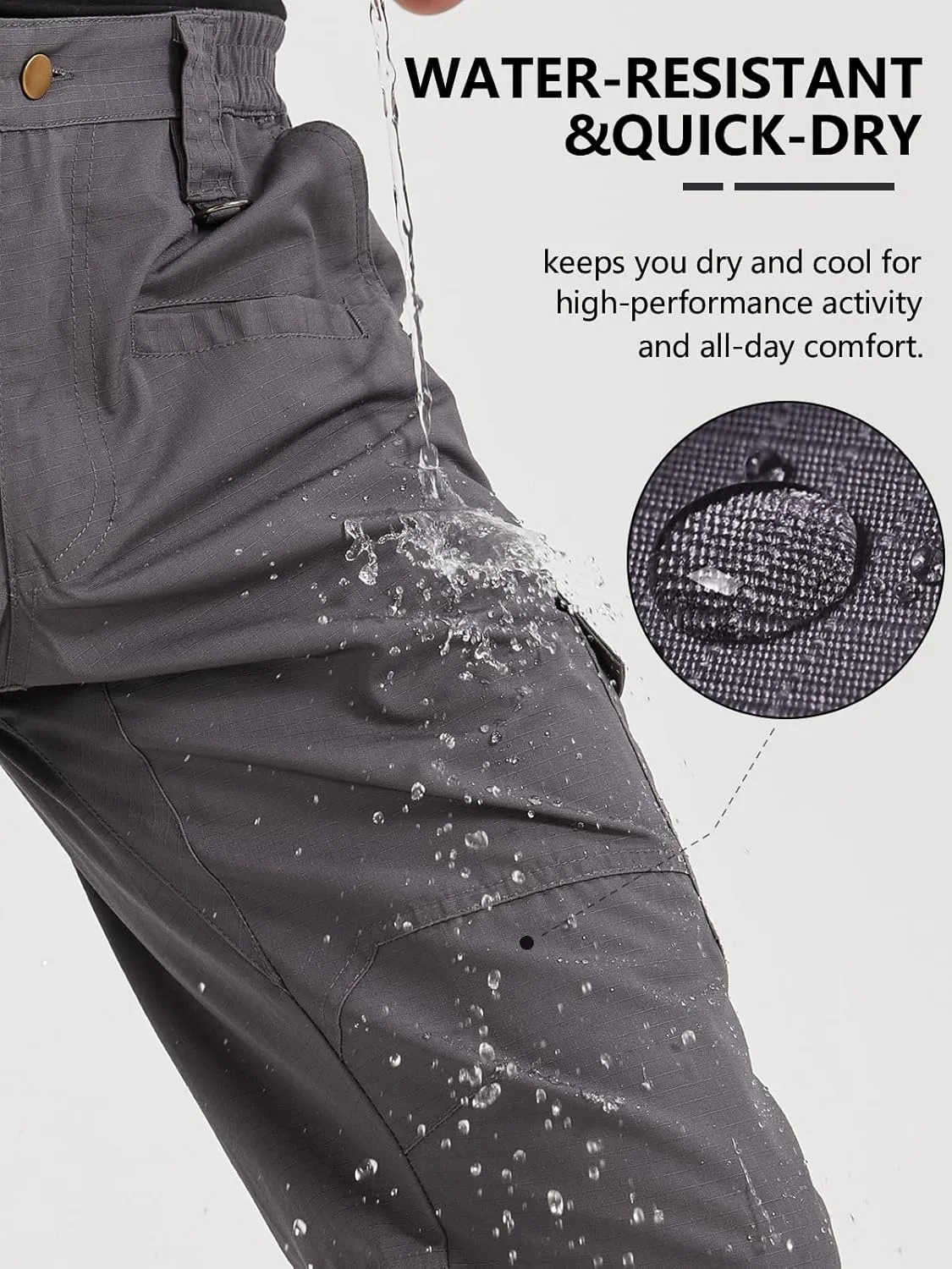 Mens Work Pants Cargo Tactical Construction for Men Ripstop Water Resistant Outdoor Hiking Military Army with Pockets