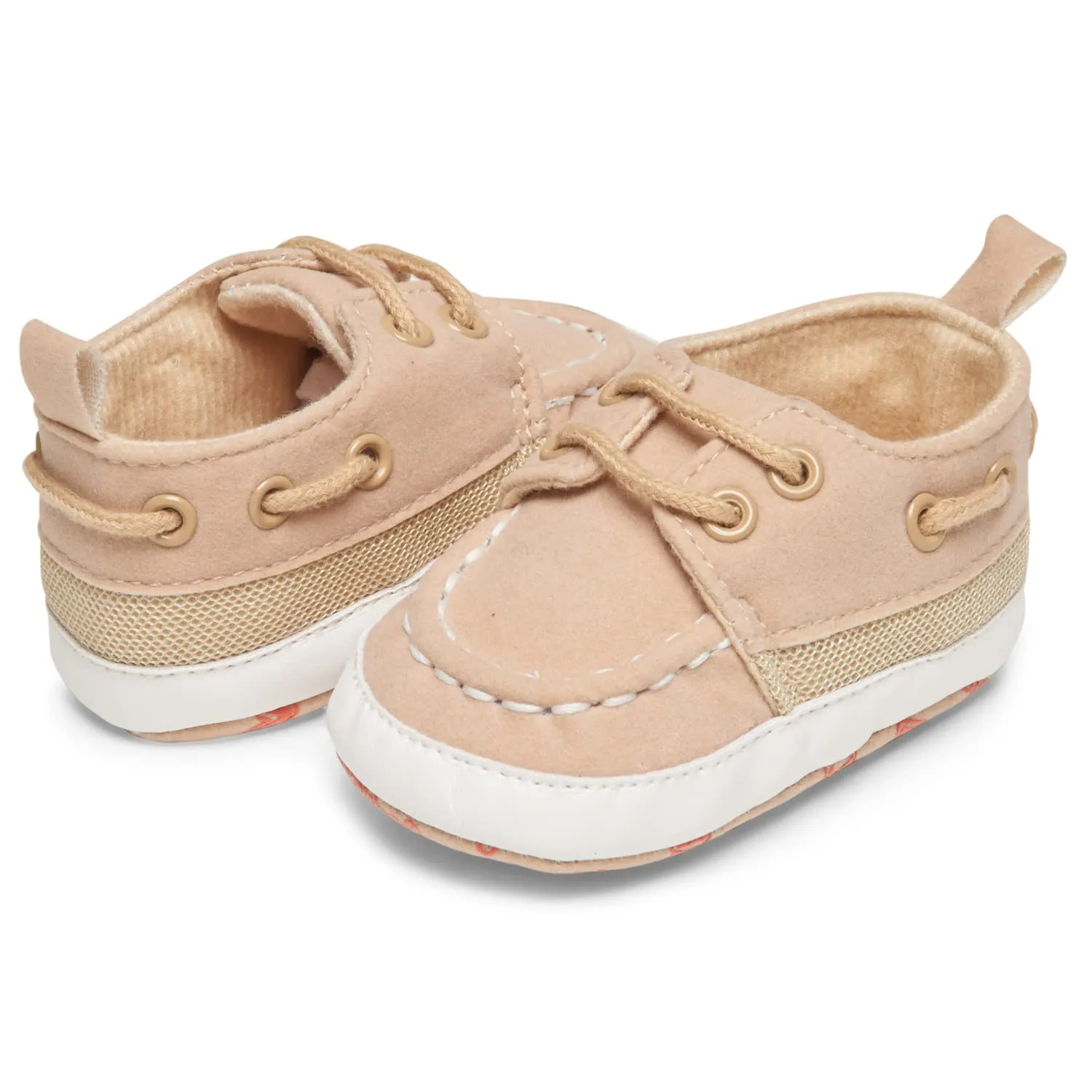 Nuby Baby Boys Girls Infant Boat Shoes, Childrens Casual Style Loafers, Non Slip Soft Sole Shoe with Pull On Tab