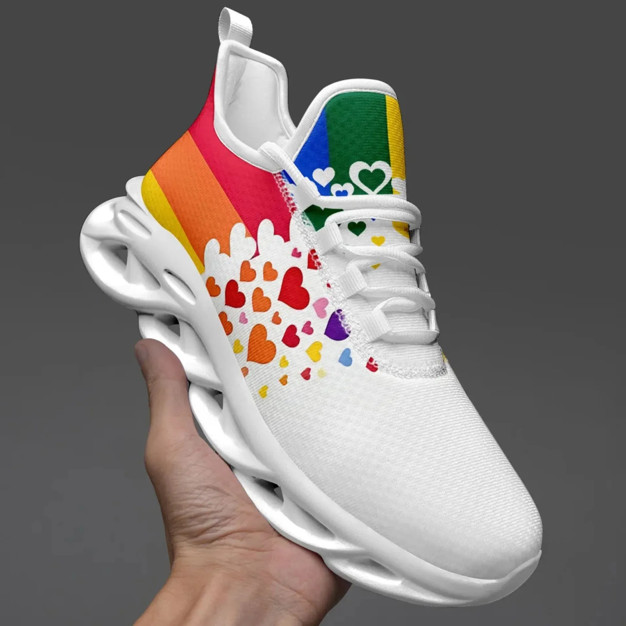 Personalized Pride Moon Sneakers, Custom LGBTQ  Themed Shoes, Stylish & Supportive Shoes, Unisex Walking Shoes