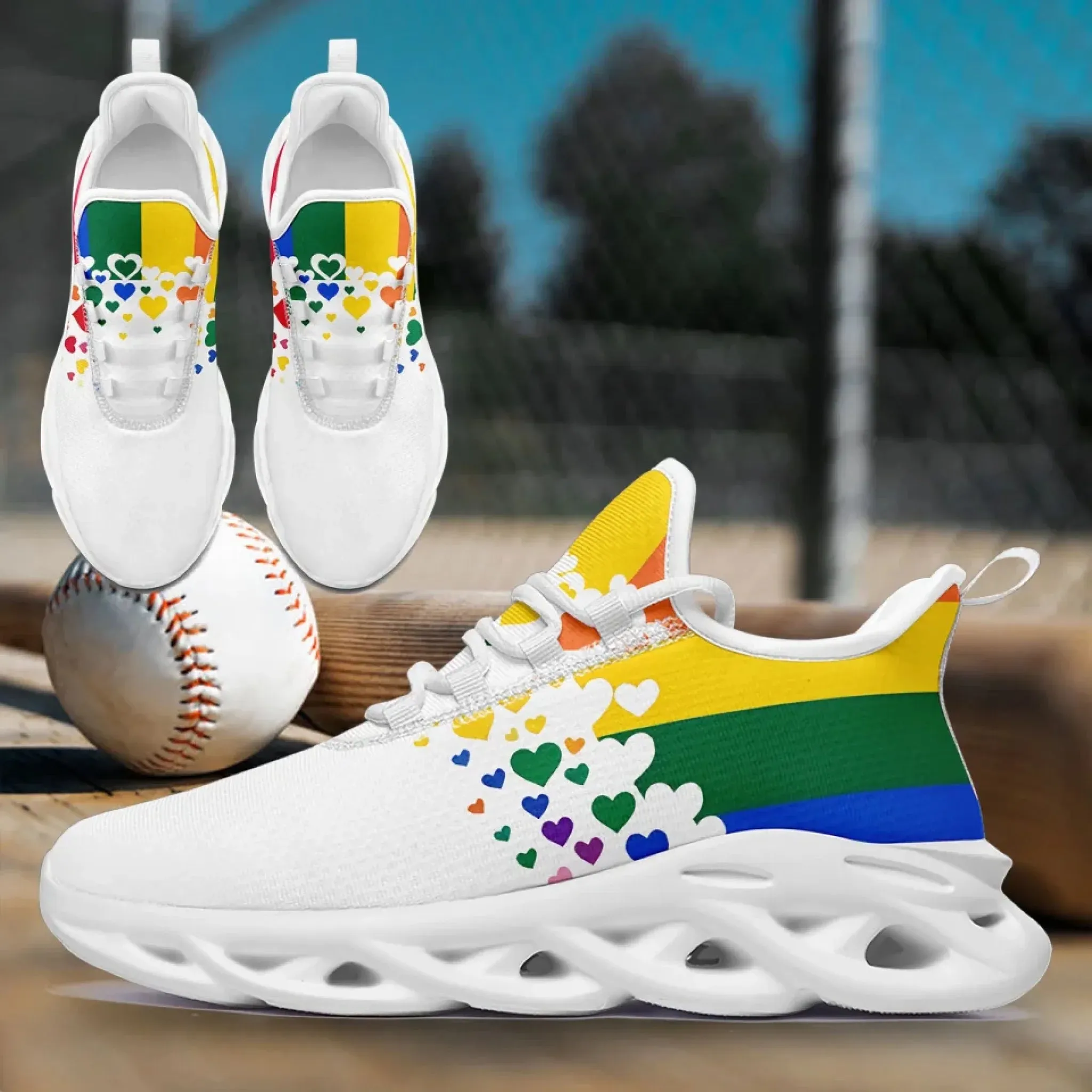 Personalized Pride Moon Sneakers, Custom LGBTQ  Themed Shoes, Stylish & Supportive Shoes, Unisex Walking Shoes