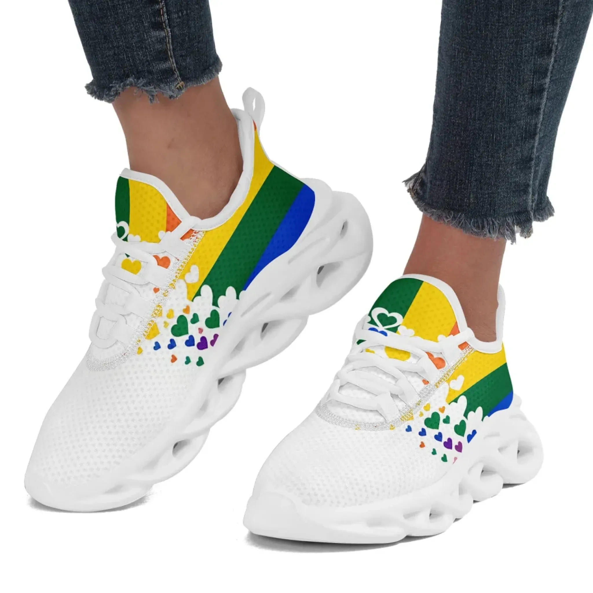 Personalized Pride Moon Sneakers, Custom LGBTQ  Themed Shoes, Stylish & Supportive Shoes, Unisex Walking Shoes
