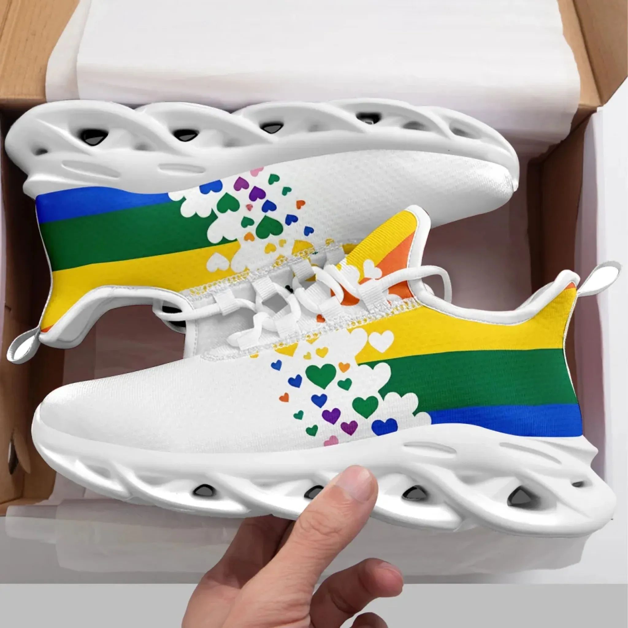 Personalized Pride Moon Sneakers, Custom LGBTQ  Themed Shoes, Stylish & Supportive Shoes, Unisex Walking Shoes