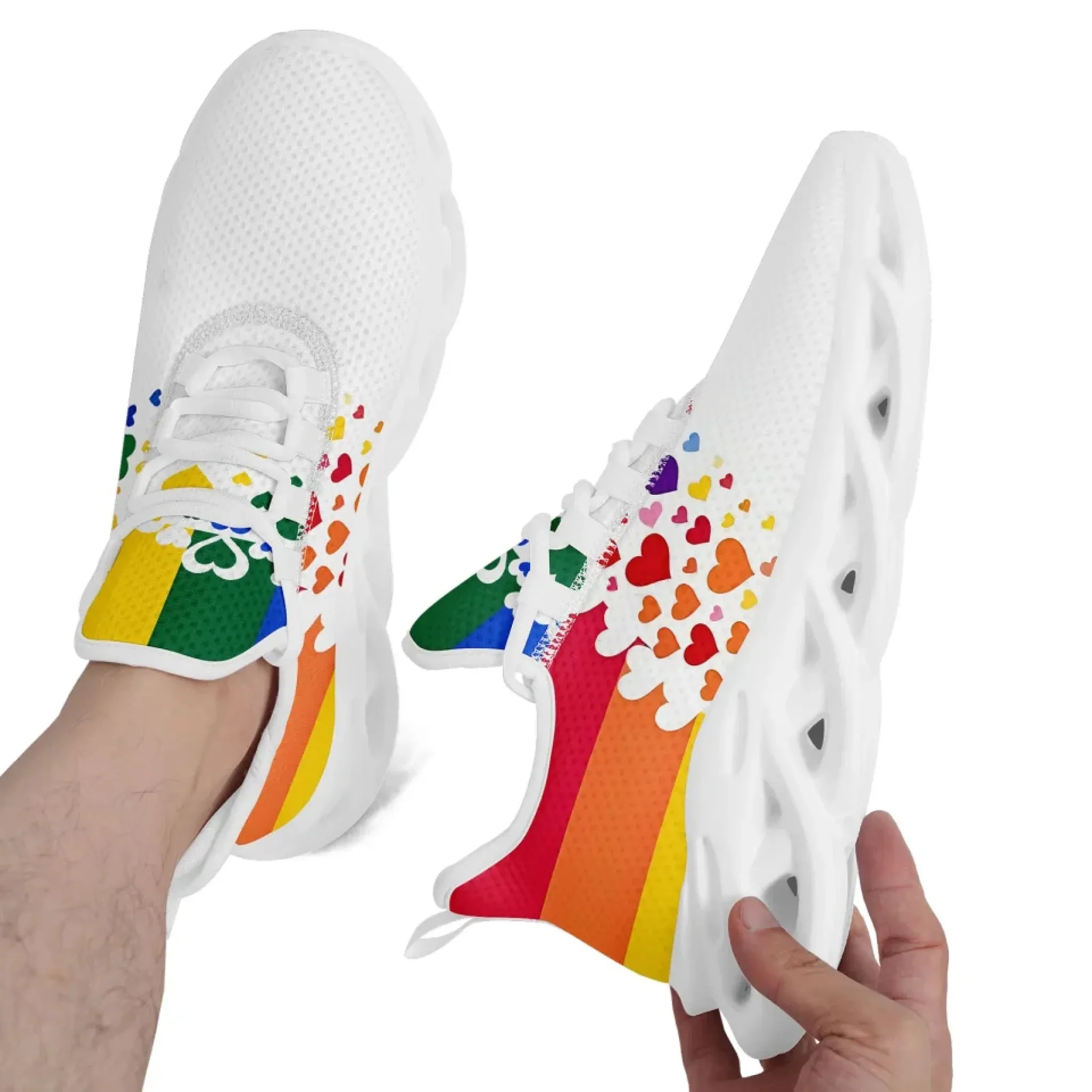Personalized Pride Moon Sneakers, Custom LGBTQ  Themed Shoes, Stylish & Supportive Shoes, Unisex Walking Shoes