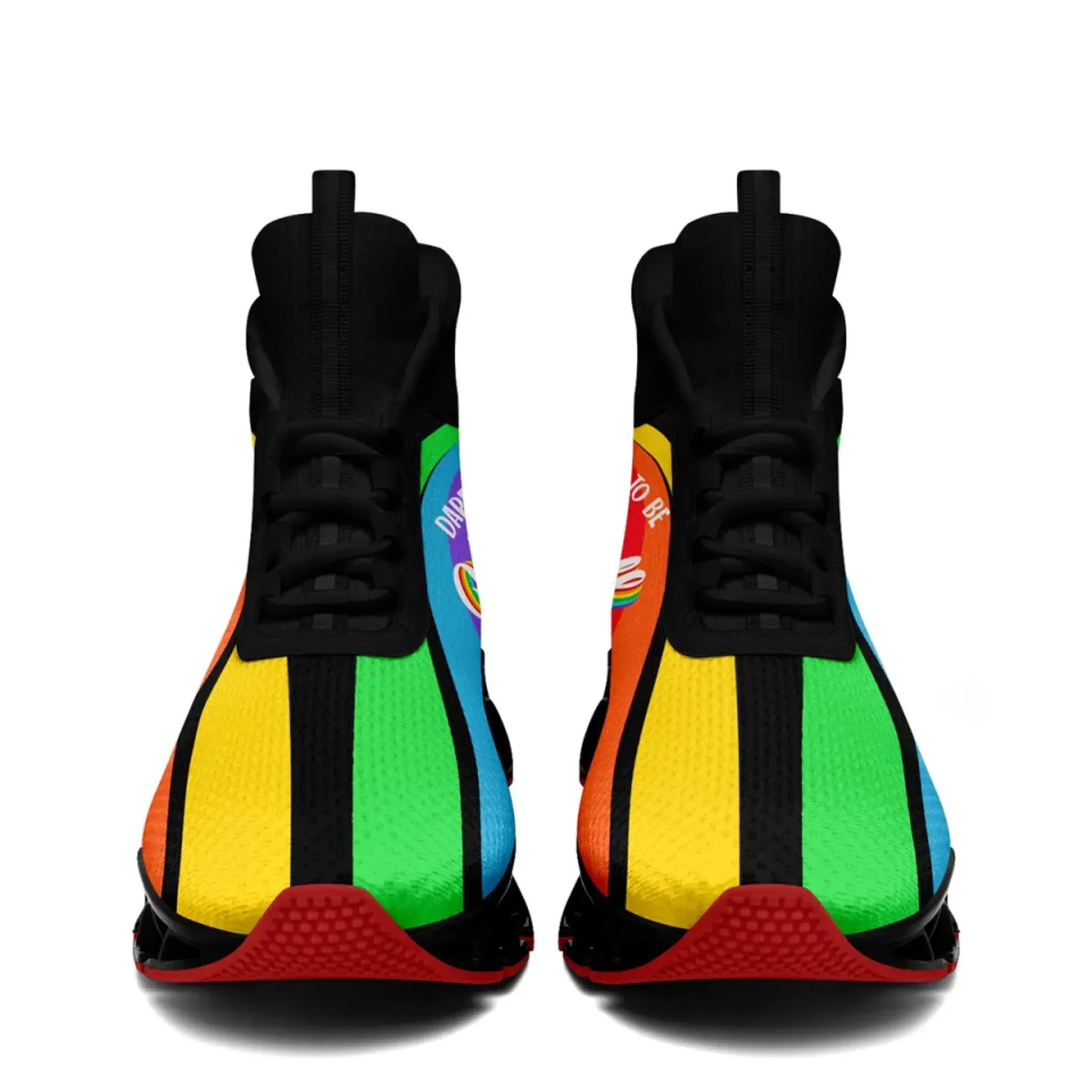Personalized Rainbow Moonlight Sneakers, Custom Pride Lunar Shoes, Lightweight Sport Shoes
