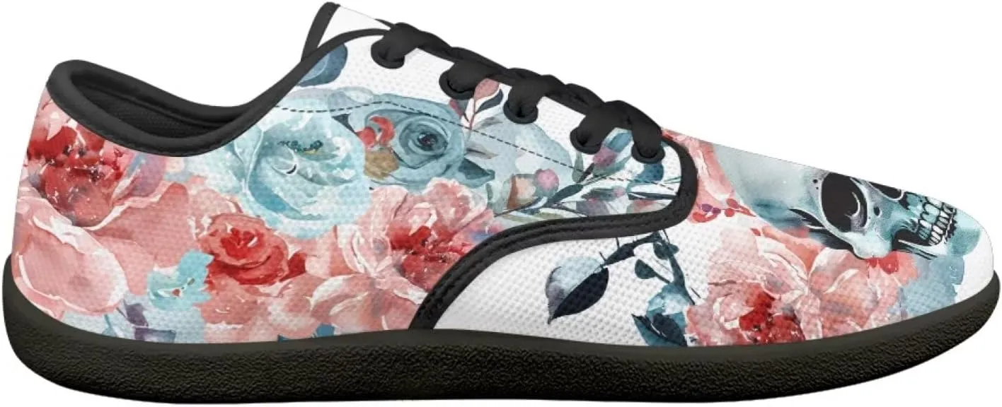 Personalized Skull Running Sneaker Tennis Shoes for Women Men Driving Loafer Flat Walking Sneakers