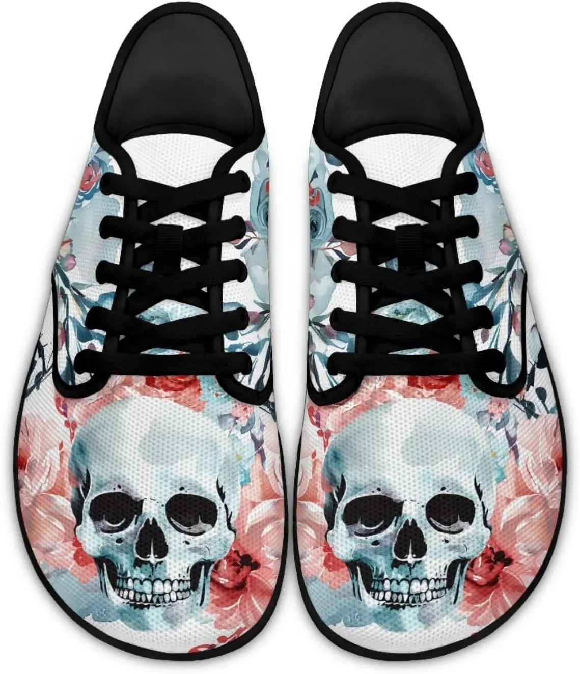 Personalized Skull Running Sneaker Tennis Shoes for Women Men Driving Loafer Flat Walking Sneakers