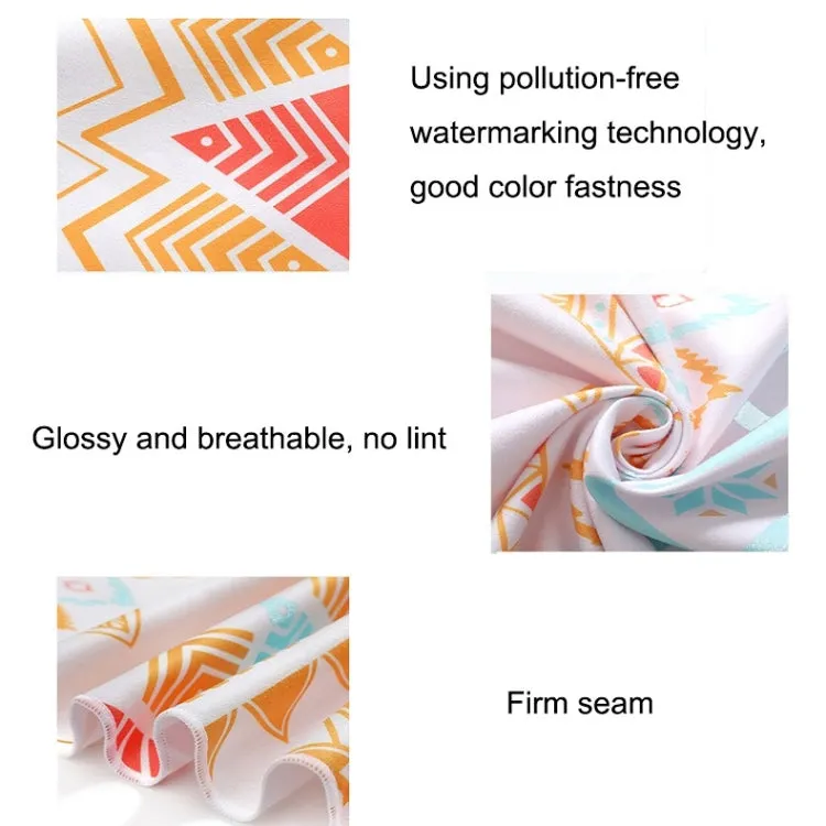 Printed Solid Color Beach Vacation Swimming Bath Towel Beach Towel, Color: Anthocyan Firebird(Round Mesh Bag)