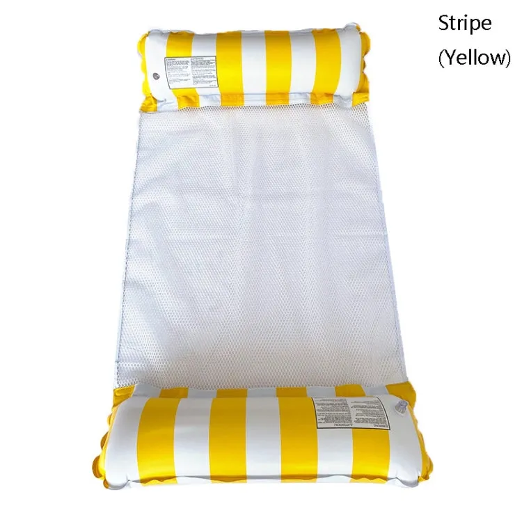 PVC Inflatable Hammock Adult Swimming Floating Row, Size: 120 x 70cm(Yellow Stripe)