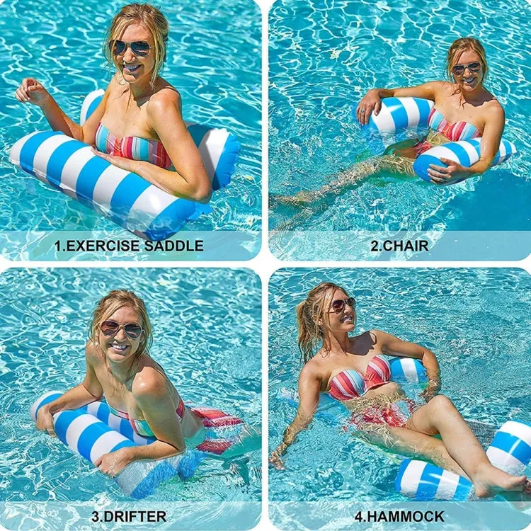 PVC Inflatable Hammock Adult Swimming Floating Row, Size: 120 x 70cm(Yellow Stripe)