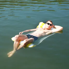 PVC Inflatable Hammock Adult Swimming Floating Row, Size: 120 x 70cm(Yellow Stripe)